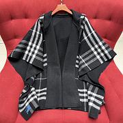 Okify Burberry Black Plaid Reversible Cashmere Scarf 176×120cm - 2