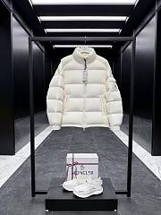 Okify Moncler Levitha White Stand Collar Short Down Jacket Unisex - 1