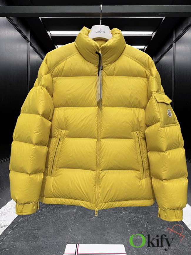 Okify Moncler Levitha Yellow Stand Collar Short Down Jacket Unisex - 1