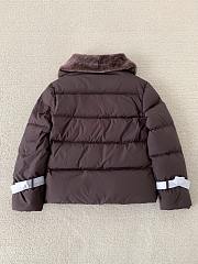 Okify Fendi Brown Wool Collar Ski Jacket Down Jacket Unisex - 4