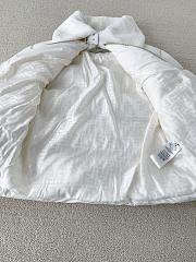 Okify Fendi White Wool Collar Ski Jacket Down Jacket Unisex - 4