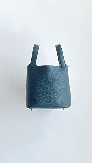 Okify Hermes Picotin Lock 18 In Blue 22x21x18cm - 6