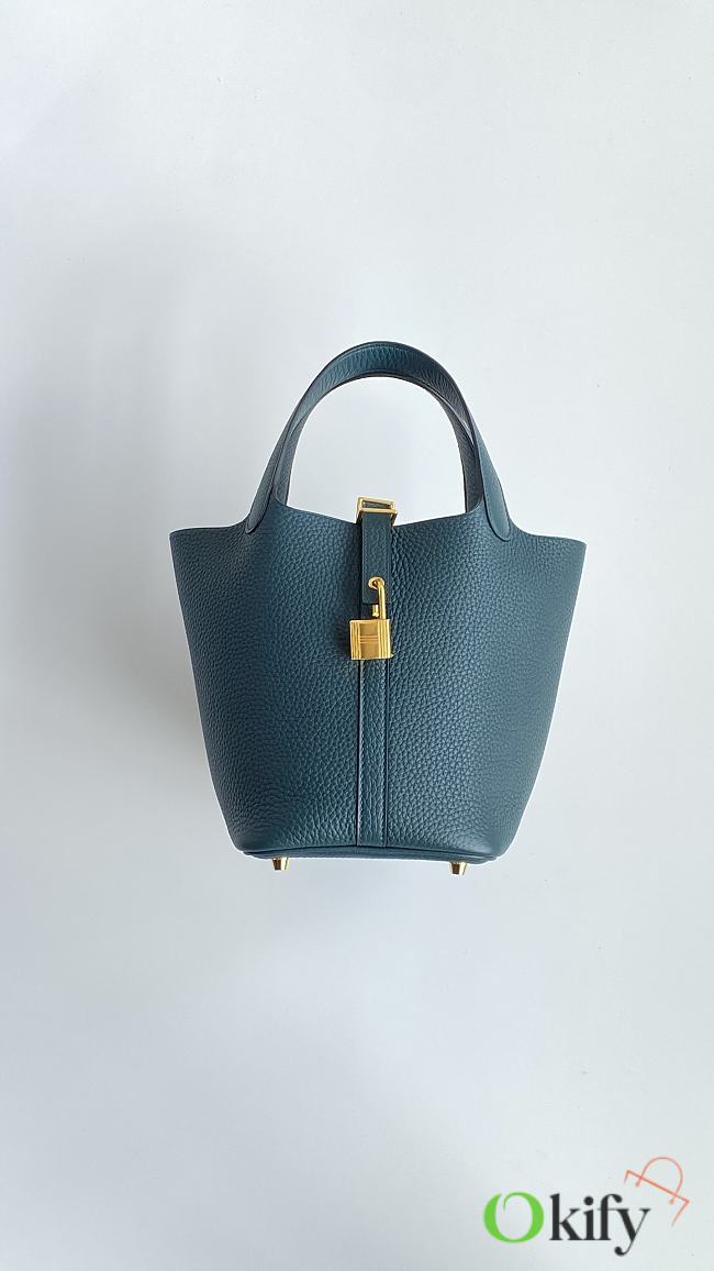 Okify Hermes Picotin Lock 18 In Blue 22x21x18cm - 1