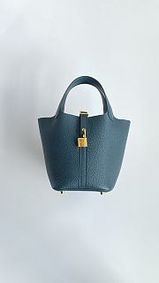 Okify Hermes Picotin Lock 18 In Blue 22x21x18cm - 1