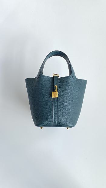 Okify Hermes Picotin Lock 18 In Blue 22x21x18cm