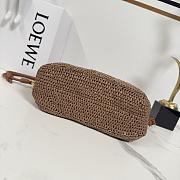Okify Loewe Paula's Ibiza Ola Medium Bag In Brown Raffia 26x13x18cm - 2