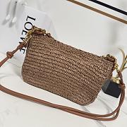 Okify Loewe Paula's Ibiza Ola Medium Bag In Brown Raffia 26x13x18cm - 3
