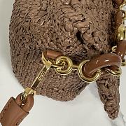 Okify Loewe Paula's Ibiza Ola Medium Bag In Brown Raffia 26x13x18cm - 4