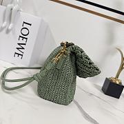 Okify Loewe Paula's Ibiza Ola Medium Bag In Green Raffia 26x13x18cm - 6
