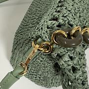 Okify Loewe Paula's Ibiza Ola Medium Bag In Green Raffia 26x13x18cm - 2