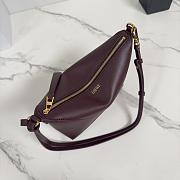 Okify Loewe Puzzle Fold Pouch In Dark Red Shiny Nappa Calfskin 23x6.5x15.5cm - 5