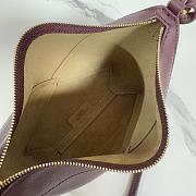 Okify Loewe Puzzle Fold Pouch In Dark Red Shiny Nappa Calfskin 23x6.5x15.5cm - 6