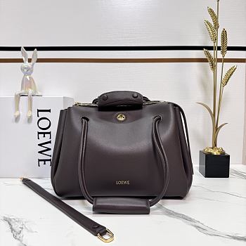 Okify Loewe Medium Madrid Bag In Dark Brown 28.5x11x23cm