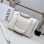 Okify Loewe Medium Madrid Bag In White 28.5x11x23cm - 4