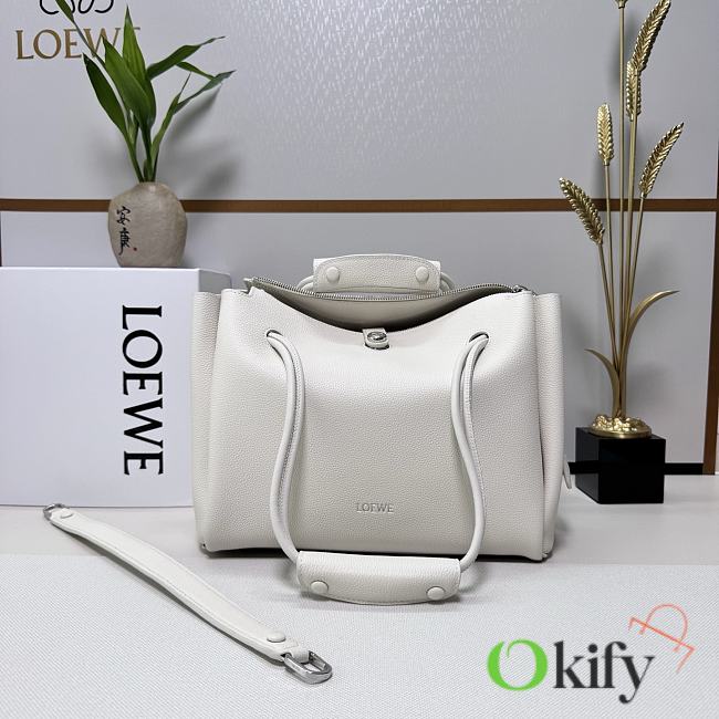 Okify Loewe Medium Madrid Bag In White 28.5x11x23cm - 1