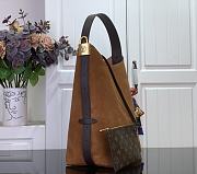 Okify Louis Vuitton Hobo MM Bag In Brown Suede M25516 35x31x18cm - 6