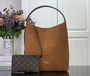 Okify Louis Vuitton Hobo MM Bag In Brown Suede M25516 35x31x18cm - 1