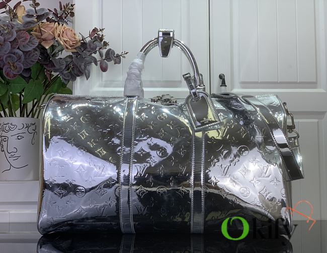 Okify Louis Vuitton Keepall Bandoulière 50 Bag In Silver 50x29x23cm - 1