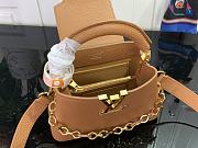 Okify Louis Vuitton Capucine Bag In Brown With Floral Chain M14381 21x14x8cm - 2