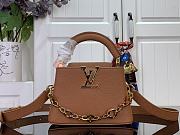 Okify Louis Vuitton Capucine Bag In Brown With Floral Chain M14381 21x14x8cm - 1