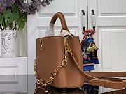 Okify Louis Vuitton Capucine Bag In Brown With Floral Chain M14381 27x17.3x9cm - 6