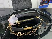 Okify Louis Vuitton Capucine Bag In Black With Floral Chain M14381 21x14x8cm - 6