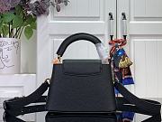 Okify Louis Vuitton Capucine Bag In Black With Floral Chain M14381 21x14x8cm - 2