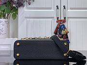 Okify Louis Vuitton Capucine Bag In Black With Floral Chain M14381 27x17.3x9cm - 5