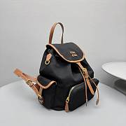 Okify MiuMiu Black And Brown Canvas Backpack 29x29x18cm - 6