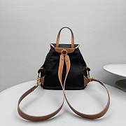 Okify MiuMiu Black And Brown Canvas Backpack 29x29x18cm - 5