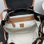 Okify MiuMiu Black And Brown Canvas Backpack 29x29x18cm - 4