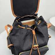 Okify MiuMiu Black And Brown Canvas Backpack 29x29x18cm - 2