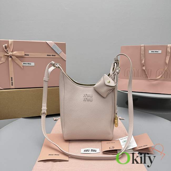 Okify MiuMiu Small Bucket Bag In Light Pink 22x16x8cm - 1