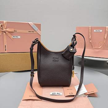 Okify MiuMiu Small Bucket Bag In Dark Brown 22x16x8cm