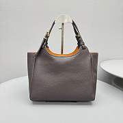 Okify MiuMiu Leather Handbag In Dark Brown 26x17x13cm - 2