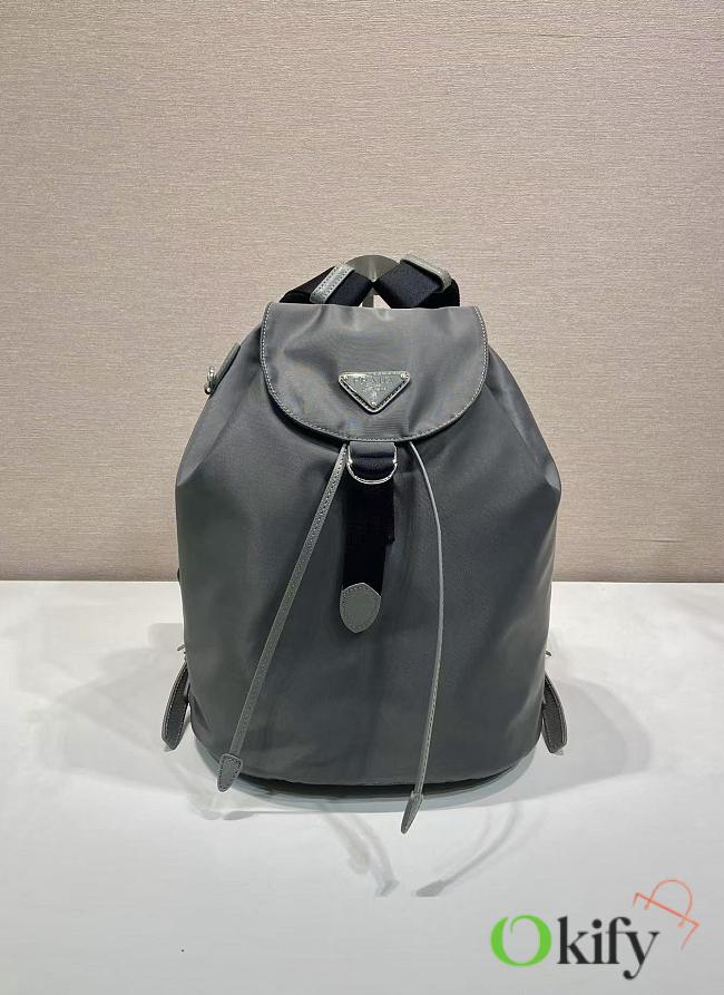 Okify Prada Small Gray Backpack 1BZ0197 35x25x15cm  - 1