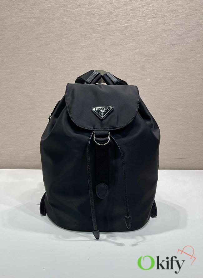 Okify Prada Small Black Backpack 1BZ0197 35x25x15cm  - 1