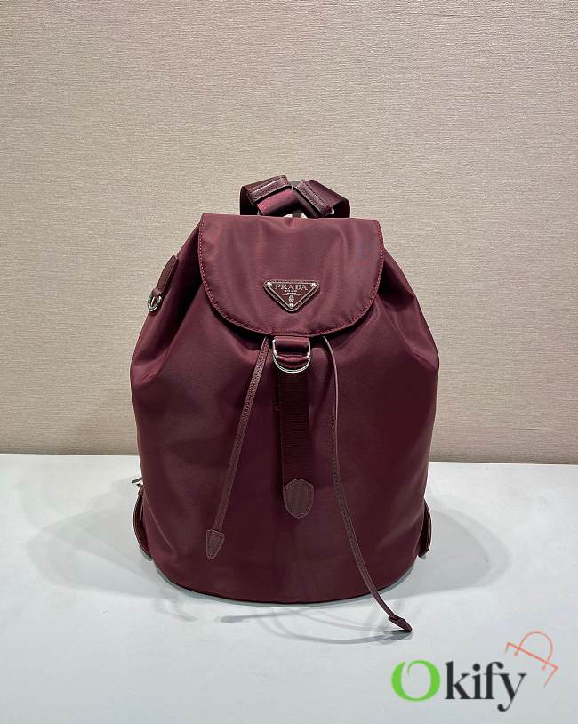 Okify Prada Small Red Backpack 1BZ0197 35x25x15cm  - 1