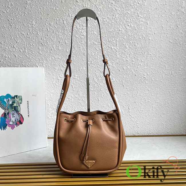 Okify Prada Bucket Bag In Brown 1BE087 22x21x10.5cm - 1