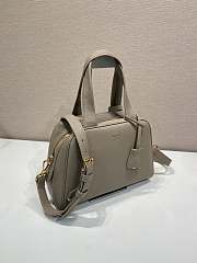 Okify Prada Medium Leather Top Handle Bag In Gray 1BB149 28x20x13cm - 3