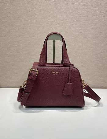 Okify Prada Medium Leather Top Handle Bag In Red 1BB149 28x20x13cm