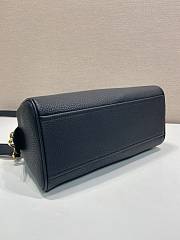 Okify Prada Medium Leather Top Handle Bag In Black 1BB149 28x20x13cm - 5