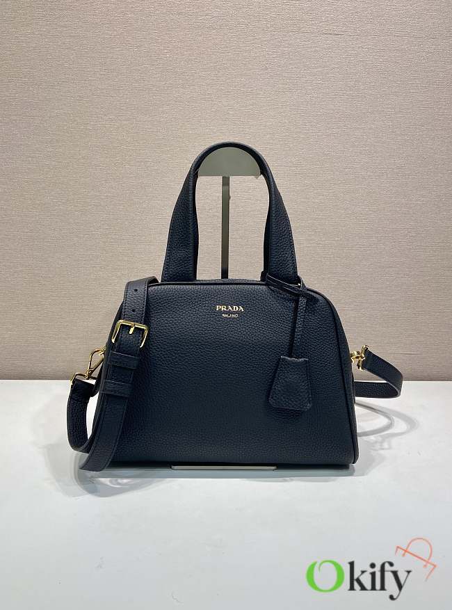 Okify Prada Medium Leather Top Handle Bag In Black 1BB149 28x20x13cm - 1