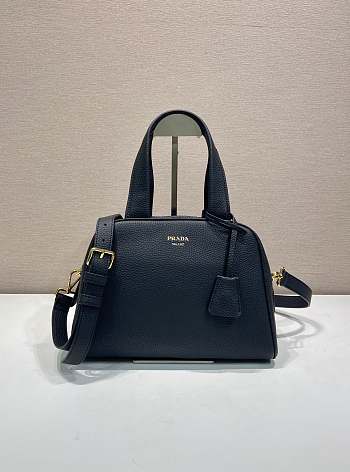 Okify Prada Medium Leather Top Handle Bag In Black 1BB149 28x20x13cm