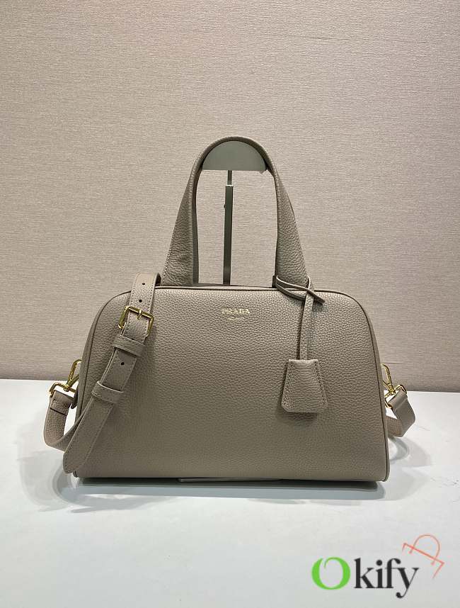 Okify Prada Large Leather Top Handle Bag In Gray 1BB148 33x22x14cm - 1