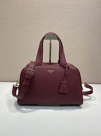 Okify Prada Large Leather Top Handle Bag In Red 1BB148 33x22x14cm