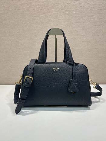 Okify Prada Large Leather Top Handle Bag In Black 1BB148 33x22x14cm