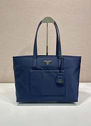 Okify Prada Re-Edition 1978 Medium Re-Nylon And Saffiano Leather Tote Bag In Blue 1BG555 35x26x25cm - 1
