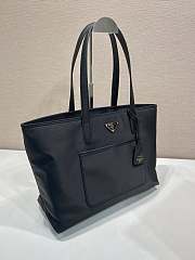 Okify Prada Re-Edition 1978 Medium Re-Nylon And Saffiano Leather Tote Bag In Black 1BG555 35x26x25cm - 2