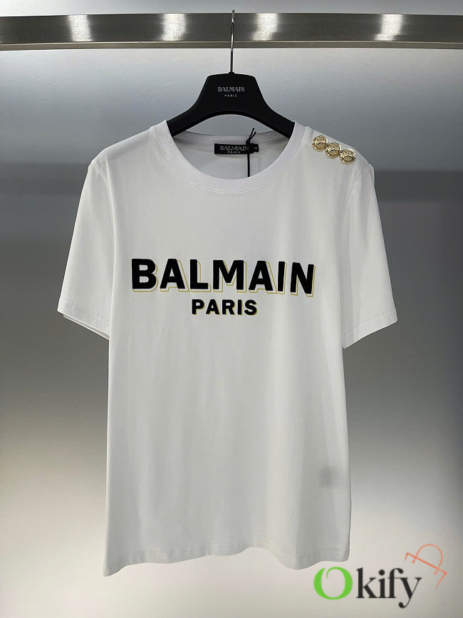 Okify Balmain White/Black T-shirt 26458 - 1